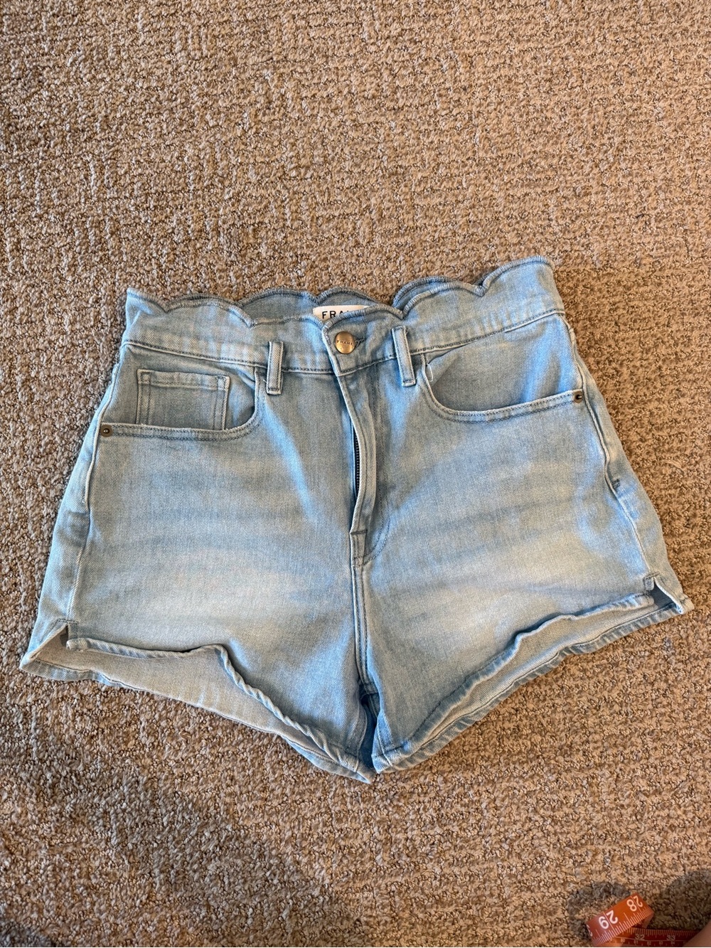 High-Waist Scalloped Shorts